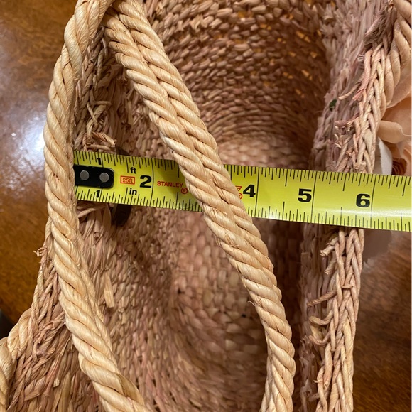 J. Crew Large Woven Basket Tote Bag Purse Approx. 6”D x18”L ~6.75-7.25” drop - Picture 14 of 15